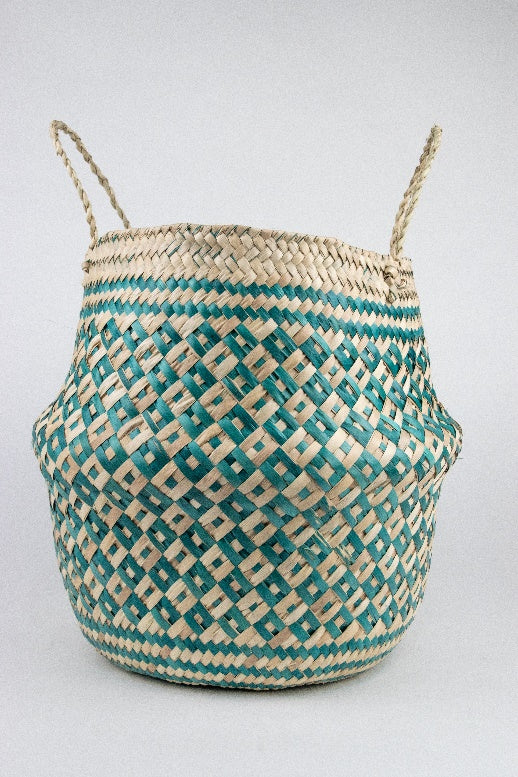 Oaxaca Hand-Stitched Plant Pot Cover - Green