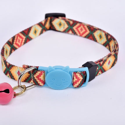 Breakaway Cat Collar with Bell — Brown/Light Blue