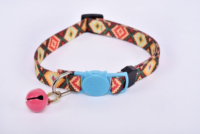 Breakaway Cat Collar with Bell — Brown/Light Blue