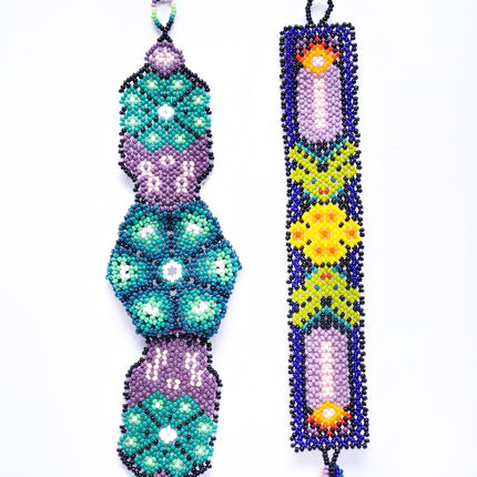 Wixárika Peyote 3D Beaded Bracelet Set (4 pcs) (Style 2)