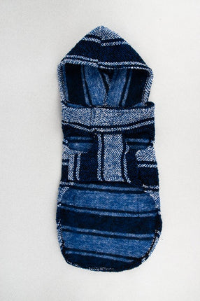 Hippie Embroidered Dog Jacket — Large (Navy Blue)
