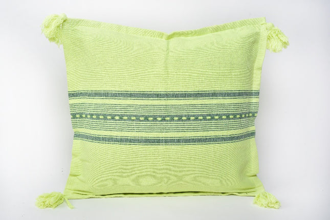 Retro Pom-Pom Cushion Cover - Fluorescent Green