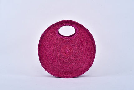 Circular Straw Bag — Pink