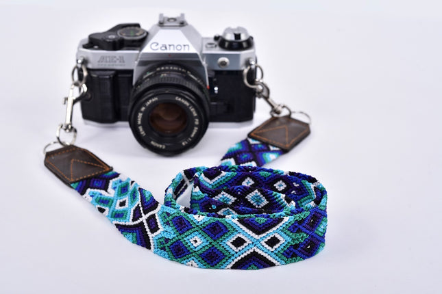 Embroidered Macrame Camera Strap — Style 12