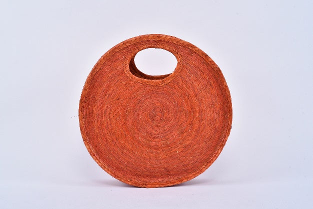 Circular Straw Bag — Orange