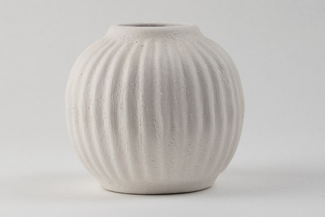 White Clay Slotted Vase