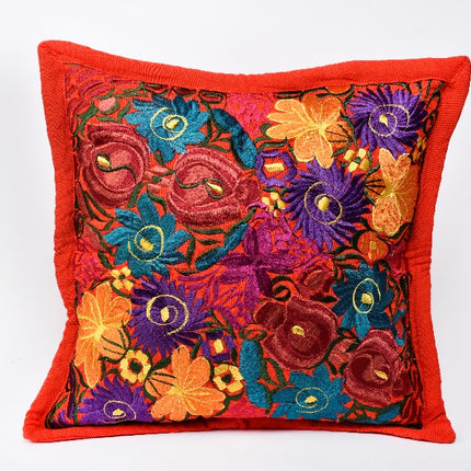 Chiapas Floral Cushion Cover - Red